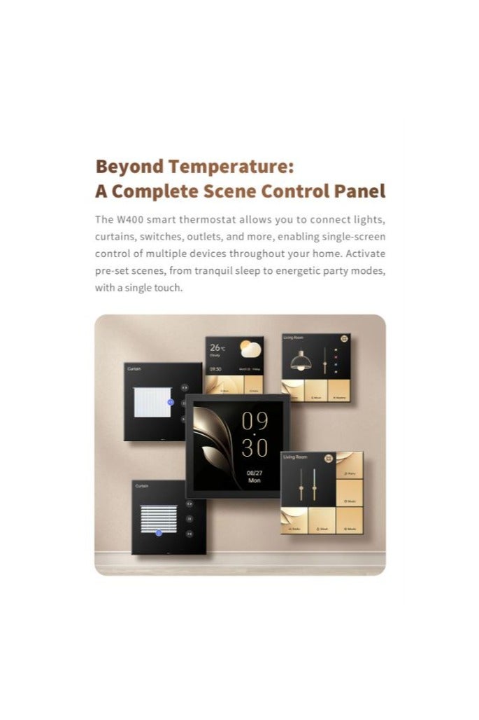 أكارا Aqara W400 Smart Thermostat FCU Version ZNWKQ14LM – Matter-Compatible Whole-Home Climate Control WT-A01D Global - Image 4