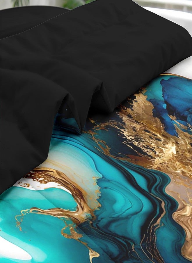 Pamnest Comforter Set Full Size, Mint Green Marble Gold 7 Pcs Bedding for Kids and Adults, Teal Turquoise Blue Bed Sheet Sets with Fitted Sheet 2 Pillowcase & 2 Sham for Bedroom Bed Decor - Image 5