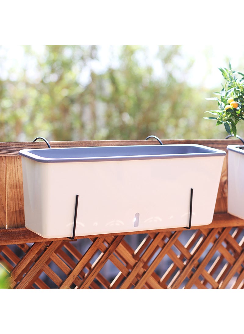 Generic - Rectangular Self-Watering Planter Pot SC06 Hanger SC06 Long Strip Flower Pot - Image 1