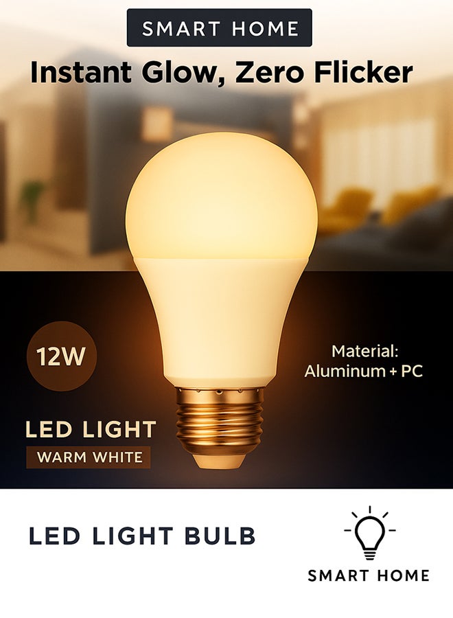 Max LED Bulb 12W E27 Warm White – High Brightness Energy-Saving Light for Home, Office & Commercial Use  - Image 2