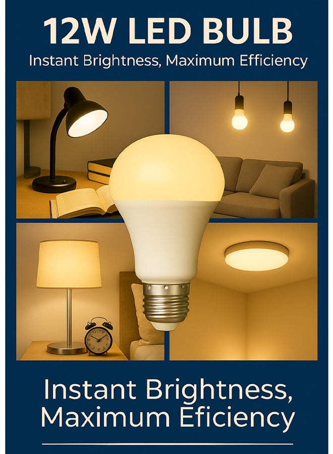Max LED Bulb 12W E27 Warm White – High Brightness Energy-Saving Light for Home, Office & Commercial Use  - Image 3