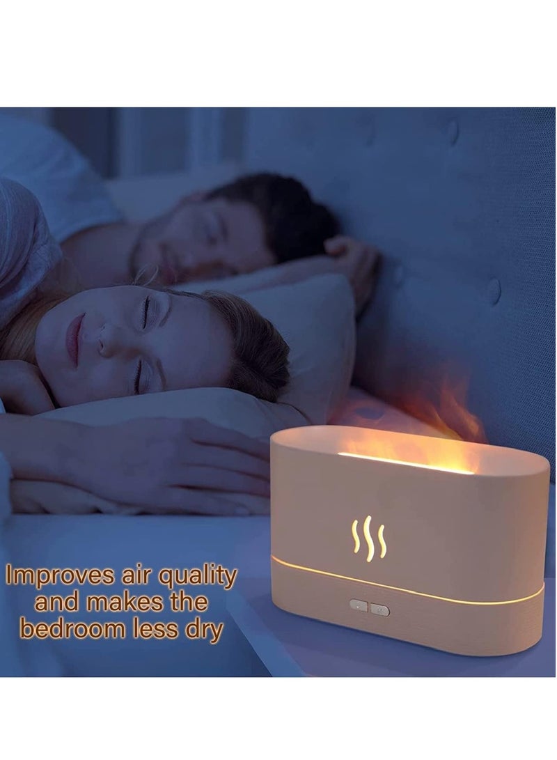 موزع هواء بتاثير اللهب سعة 180 مل، مرطب الزيوت للعلاج بالروائح العطرية، مرطب هواء محمول فائق الهدوء باغلاق تلقائي عند نفاذ الماء لليوجا وغرفة النوم وغرفة المعيشة والمكتب (لون اسود) - Image 3