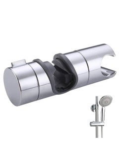 Rubik Shower Head Holder for Slide Bar, 18-25MM Adjustable, 360 Degree Rotation Shower Sprayer Mounting Rail Slider Bracket (ABS Chrome)  - Image 1