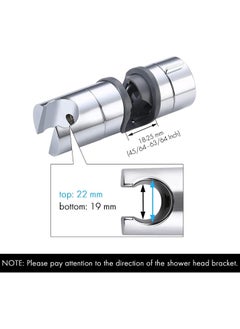Rubik Shower Head Holder for Slide Bar, 18-25MM Adjustable, 360 Degree Rotation Shower Sprayer Mounting Rail Slider Bracket (ABS Chrome)  - Image 2