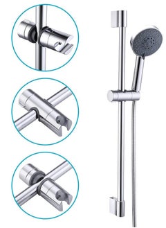 Rubik Shower Head Holder for Slide Bar, 18-25MM Adjustable, 360 Degree Rotation Shower Sprayer Mounting Rail Slider Bracket (ABS Chrome)  - Image 4