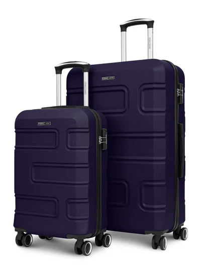 PARAJOHN Series Set of 2 Luggage | Lightweight Small 10KG & Large 30KG ABS Double Wheels Trolley Hardsided Travel Suitcase - Navy