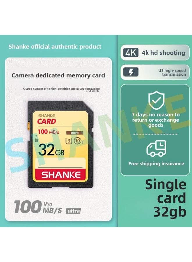Camera Memory SD Card 32G Canon Nikon Fuji For Sony Panasonic Komery Dedicated High-speed U3 Memory-Color:High-speed Sd Card For Camera 【32g】-Capacity:Official Standard
