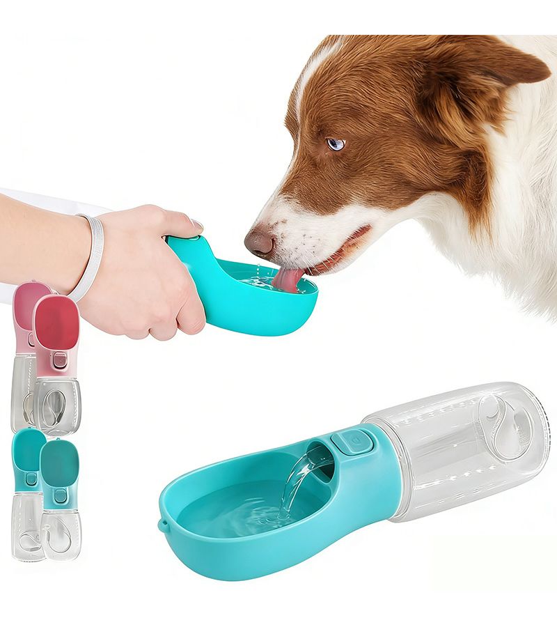 Outdoor Portable Dog Water Bottle Green 18.6oz Leakproof Pet Travel Cup - Image 1