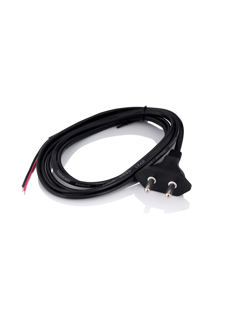 HI PLASST PINS N PLUGS HIPLASST 2 Pin Electrical Extension Wire Power AC Cord for Small Electric Appliances Fan Radio Emergency Light DC Motors Mobile Charger Extension Printer Computer Decorative Light etc  - Image 1