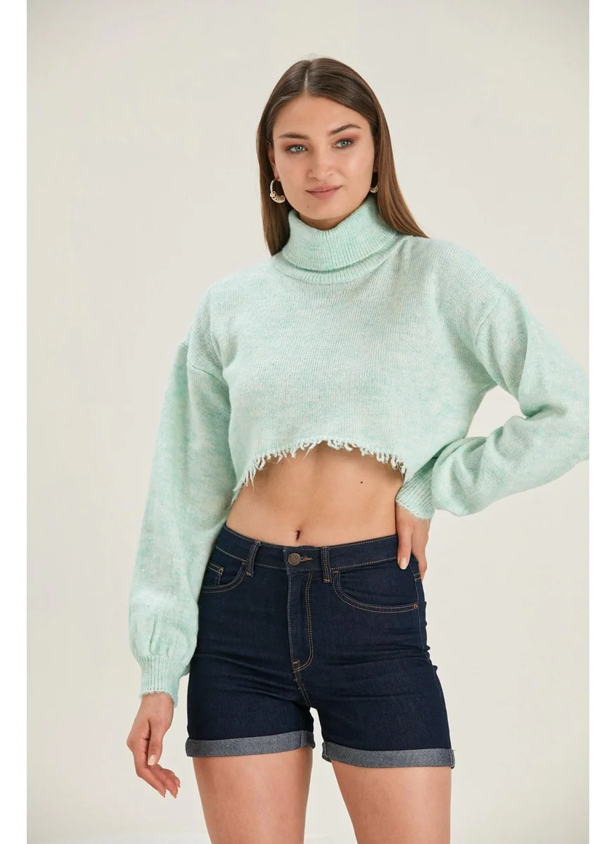 Alexandergardi Alexandergardı Turtleneck Crop Sweater (B22-5272)