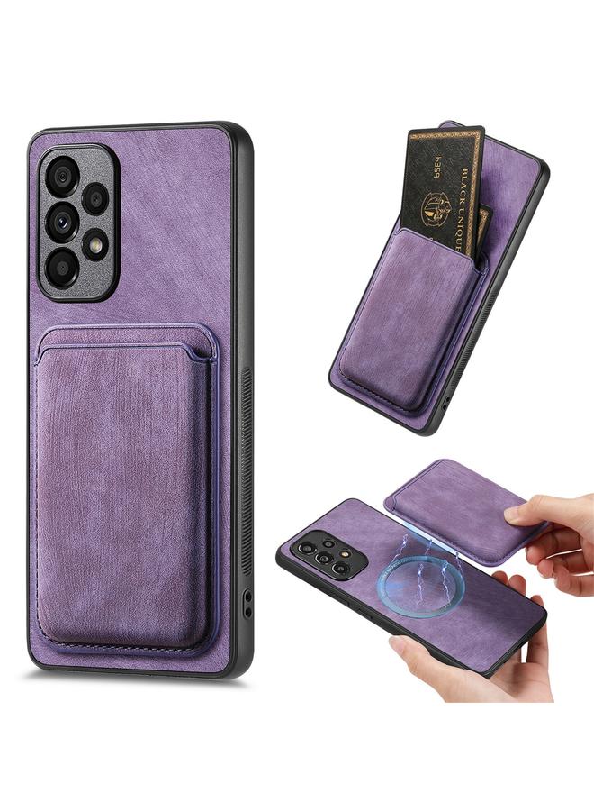 اس-توب جراب هاتف Samsung Galaxy A53 من الجلد بتصميم كلاسيكي مع حقيبة بطاقات مغناطيسية - Image 1