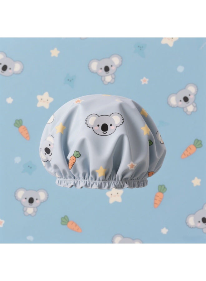 Shower Cap Waterproof Bath Cap Household Bath Cap Kitchen Double Layer Anti-Oil Fume Cap Gray - Image 3