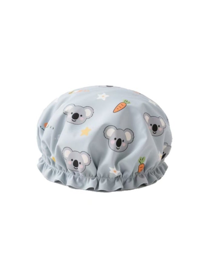 Shower Cap Waterproof Bath Cap Household Bath Cap Kitchen Double Layer Anti-Oil Fume Cap Gray - Image 4