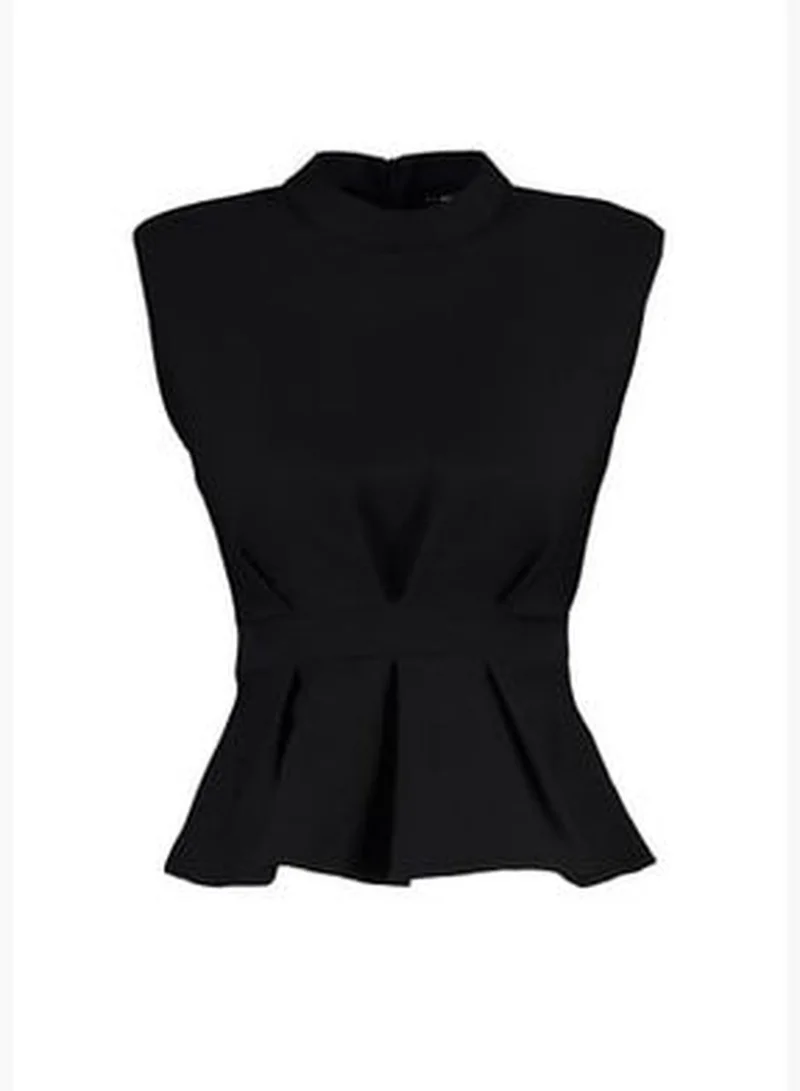 trendyol Black Woven Crew Neck Tank Top TWOAW23BZ00559