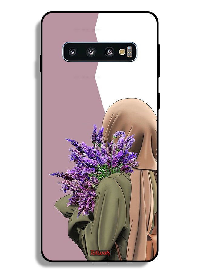 Tolwak Samsung Galaxy S10 Plus Protective Case Cover Holding Flower - Image 2