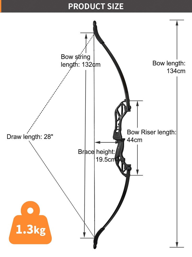 TOPARCHERY Archery Takedown Recurve Bow Hunting Long Bow Alloy Riser for Outdoor Shooting Training- Right Hand - Draw Weight 30lbs 40lbs - with Arrow Sight, Arrow Brush (Black-30lb) - Image 4