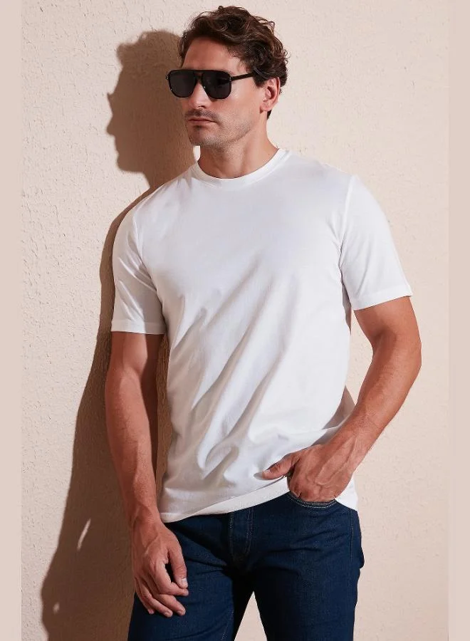بوراتي تي شيرت رجالي بياقة دائرية بقصة عادية من قطن بوراتي