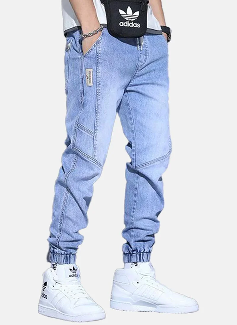 يونيكي Blue Solid Mid Rise Jogger