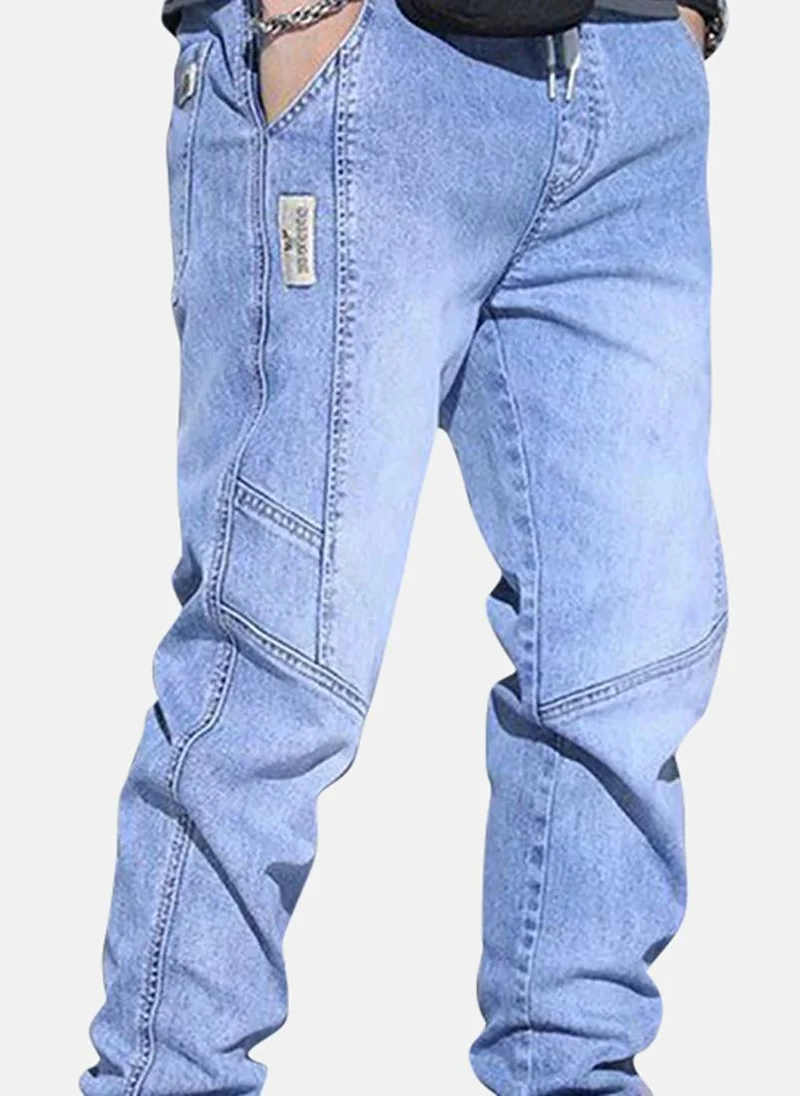يونيكي Blue Solid Mid Rise Jogger