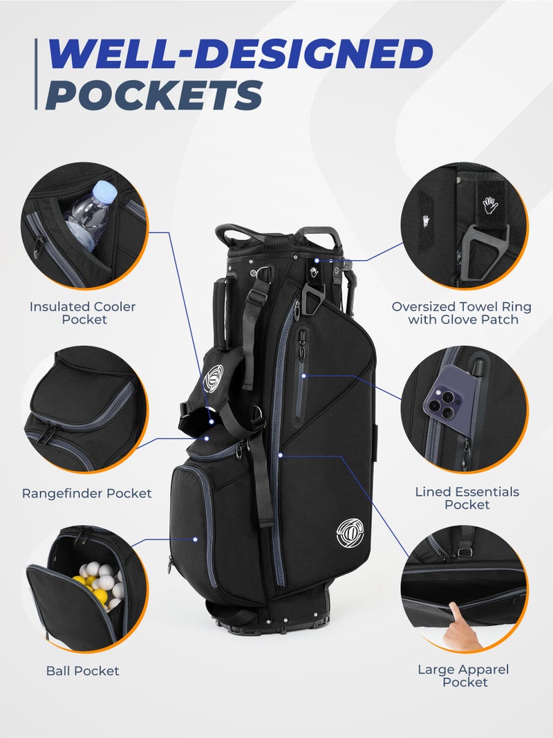 Sturdum 7 Way Golf Stand Bag, Lightweight Golf Bags for Men Women with Full-Length Dividers, Ergonomic Design, Weather-Resistant, Multi Pockets - Image 3