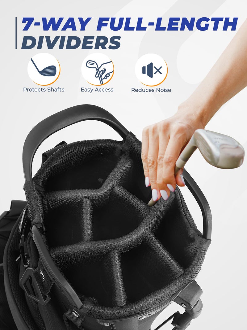Sturdum 7 Way Golf Stand Bag, Lightweight Golf Bags for Men Women with Full-Length Dividers, Ergonomic Design, Weather-Resistant, Multi Pockets - Image 2