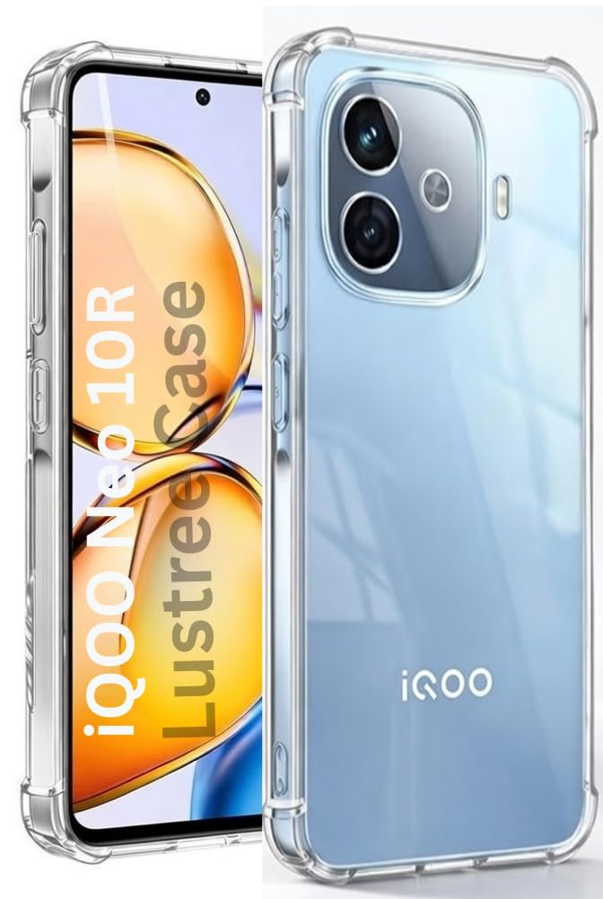 Lustree iQOO Neo 10R Back Cover Transparent Case | Clear TPU Shockproof Case with Four Corner Protection & Raised Camera Guard | Slim Protective Mobile Phone Cover for iQOO Neo 10R - Image 1