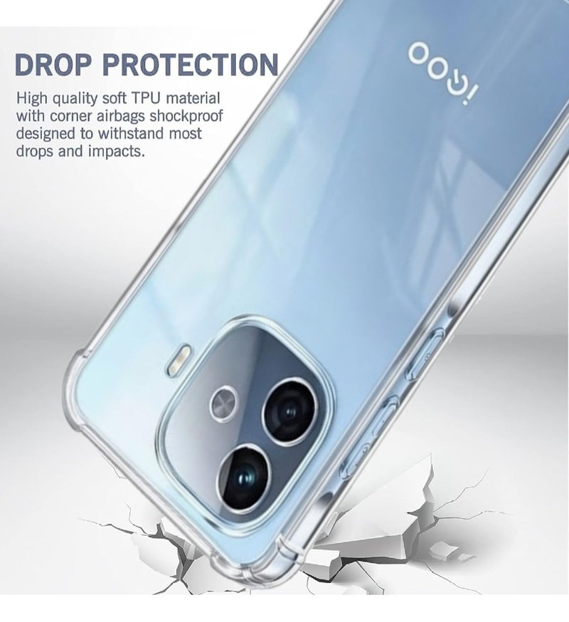 Lustree iQOO Neo 10R Back Cover Transparent Case | Clear TPU Shockproof Case with Four Corner Protection & Raised Camera Guard | Slim Protective Mobile Phone Cover for iQOO Neo 10R - Image 4
