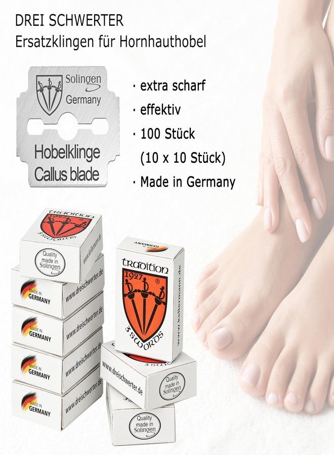 Drei Schwerter 3 Swords Germany - 100 (10x10) Pieces Replacement Refill Blades for Callus Remover - Made in Solingen Germany - Image 2