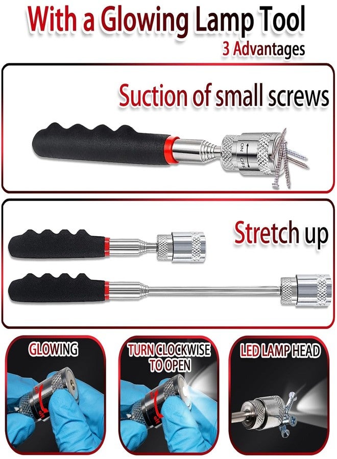 Do It YourSelf Precision Pick Hook Set with Scraper, Magnetic Telescopic Tool Kit, Panel Remover Tools for Electronic Maintenance, Red and Black (12, Multi, Small Medium) - Image 5
