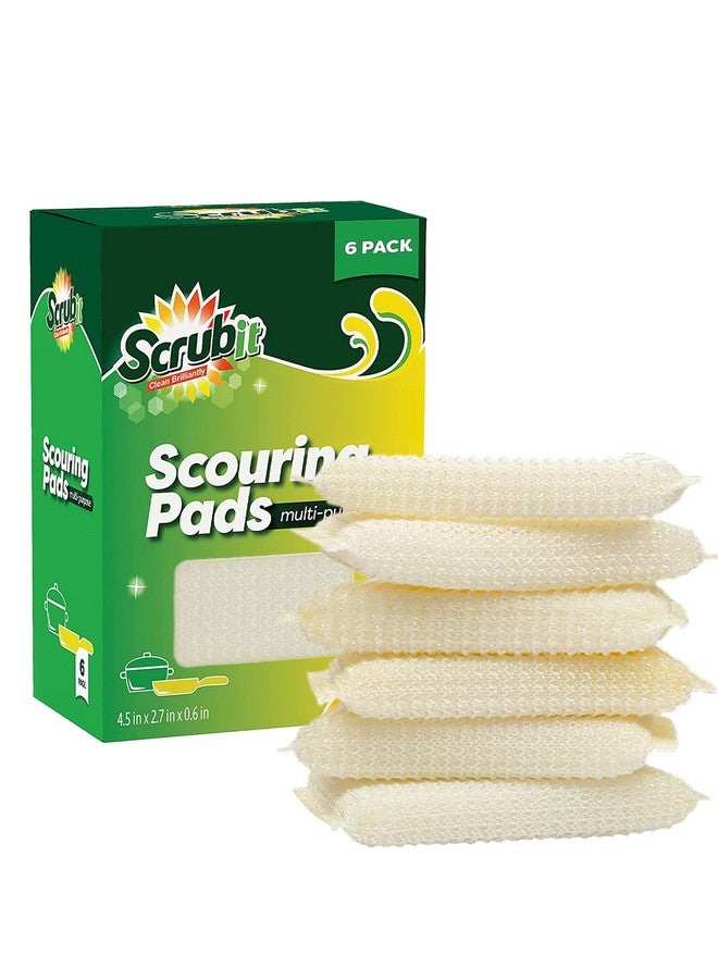 SCRUBIT Multipurpose Scouring Pad By Scrubit Nonscratch Cleaning Dobie Pads For Pots Pans Dishes Utensils & Nonstick Cookware Sponge Scrubbers Use For Kitchen Bathroom & More 6 Pack - Image 1