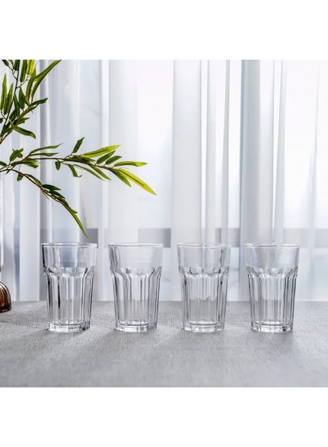 DANUBE HOME Minetta 6-Piece Tumbler Glass Set - 430ml Premium Glassware for Scotch, Whisky & Wine - Elegant On the Rocks Tumblers for Home & Entertaining