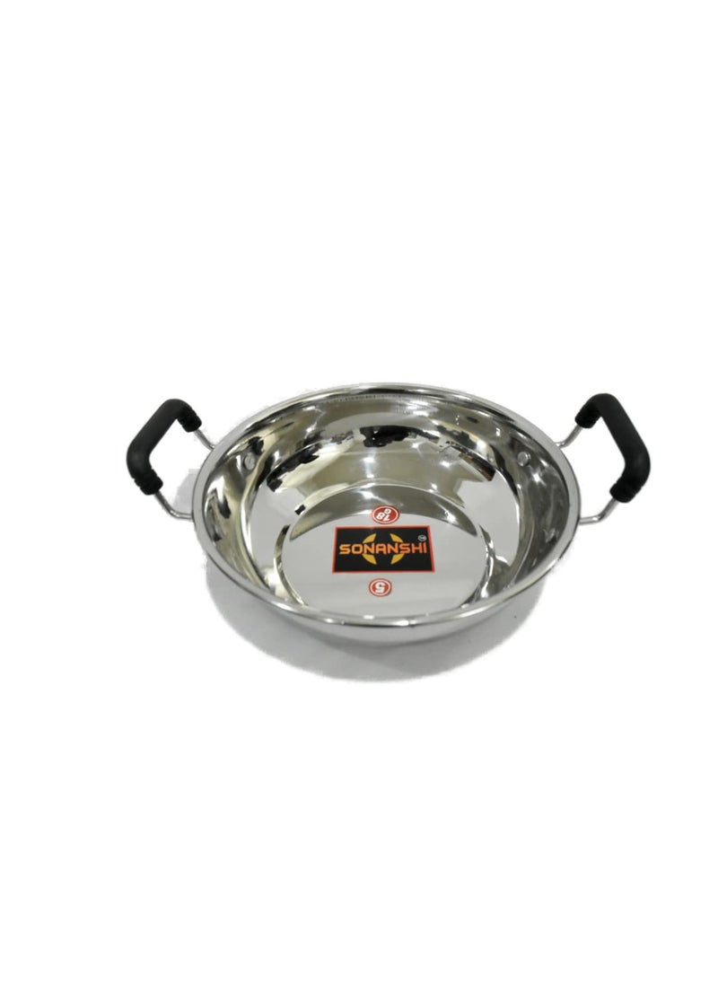 Sonanshi Sonanshi Stainless Steel Kadhai for CookingFrying for Kitchen Restaurant Induction Bottom 11 Inch  - Image 2