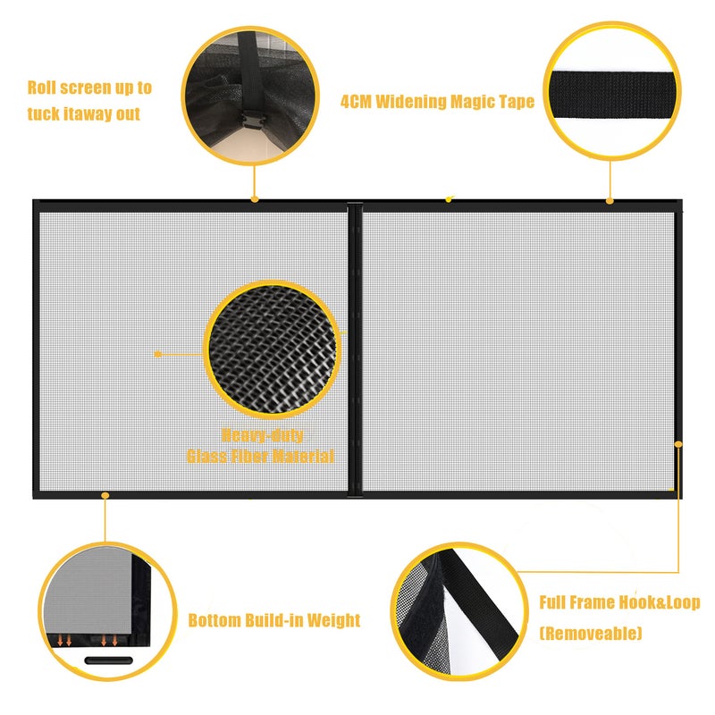 LIAMST Garage Door Screen for 16x8FT- 2 Car Garage Doors, Reinforced Fiberglass Door Screen,Stronger High Energy Magnets ï¼Œ Magnetic Screen Door - Image 3