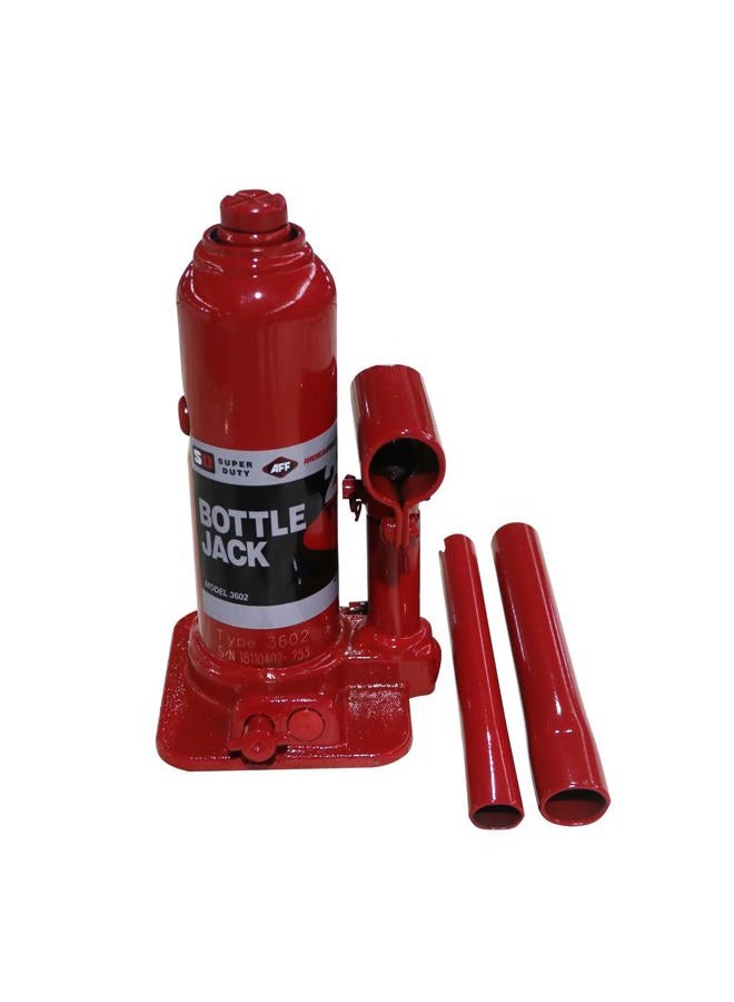Super Duty 2 Ton Hydraulic Bottle Jack, Manual, Welded Cylinder, High-Grade Steel Construction, Forged and Welded Base, 3602