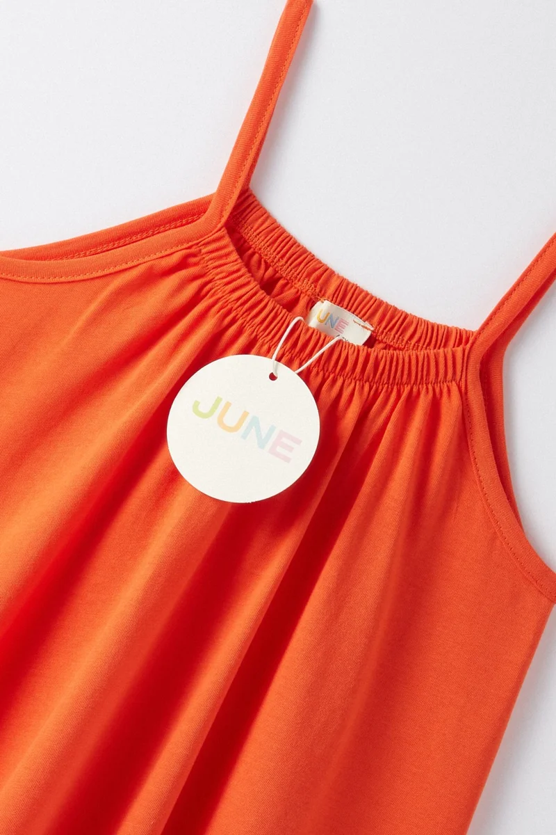 JUNE Girl's Collared Strap Dress