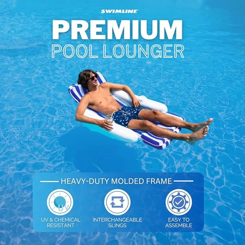 SWIMLINE ORIGINAL 10025M Sunchaser SunSoft Luxury Lounger Chair Pool Float Molded Frame Pontoon Design Pool Floats Adult Pool Lounger Pool Accessories Pool Chairs and Lounges For In Pool - Image 5