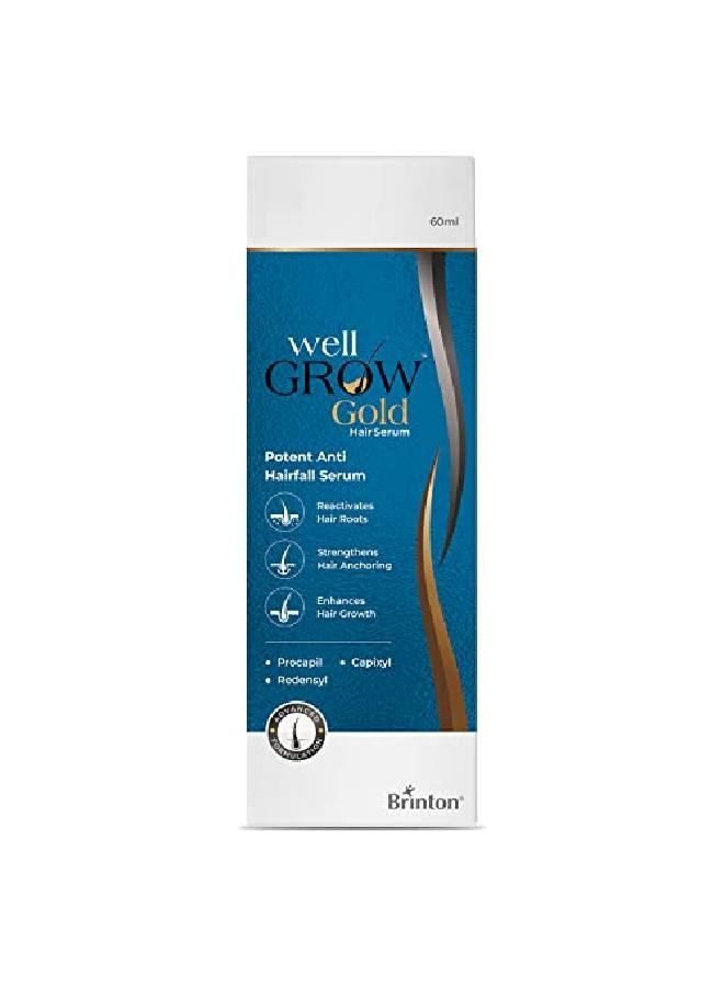 Brinton Wellgrow Gold Hair Serum For Hair Care Women Men (60 Ml)  - Image 1