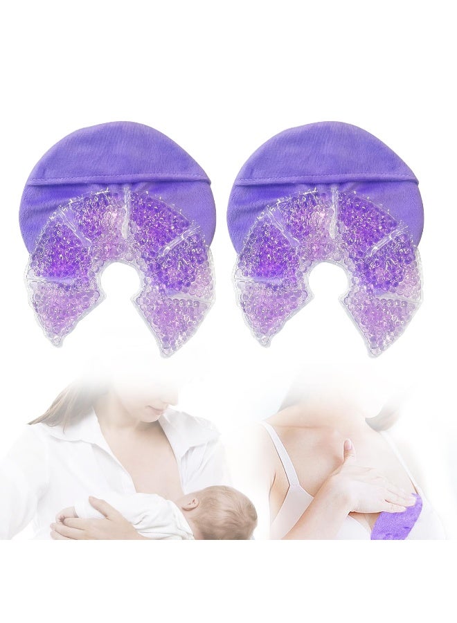 CONBELLA Hot Cold Gel Bead Breast Therapy Pack,Breast Ice Packs for Breastfeeding,Relief for Breastfeeding,Nursing Pain, Mastitis,Engorgement,Plugged Ducts, Boost Milk Let-Down & Production (#42 Purple) - Image 1