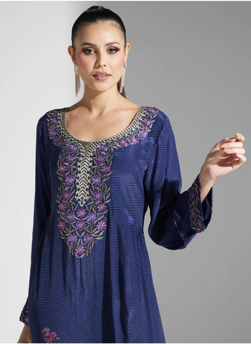 KASHKHA Embroidered Knitted Jalabiya