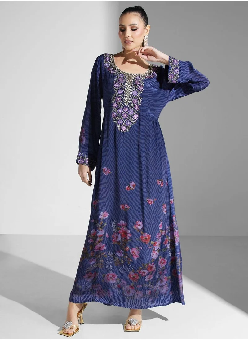 KASHKHA Embroidered Knitted Jalabiya