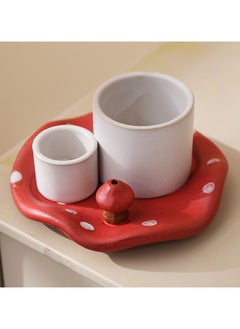 General Mushroom ceramic aromatherapy candle holder holy wood tray tray ceramic base candle holder versatile home decorations  - Image 1