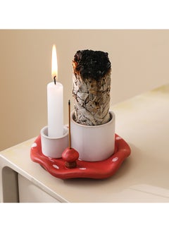 General Mushroom ceramic aromatherapy candle holder holy wood tray tray ceramic base candle holder versatile home decorations  - Image 2