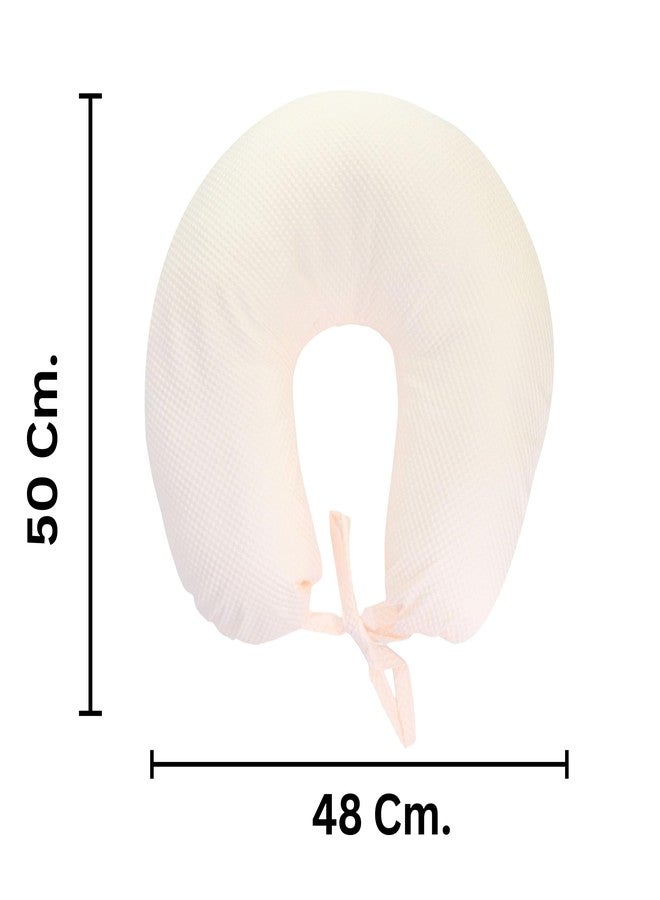 فوي دروب وسادة تغذية للأطفال حديثي الولادة من فوي دروب، وسادة رضاعة بتصميم سياج أمان لدعم إضافي للطفل. (لون خوخي) - Image 5