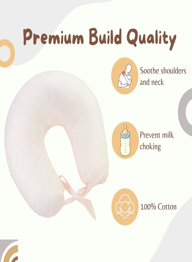 فوي دروب وسادة تغذية للأطفال حديثي الولادة من فوي دروب، وسادة رضاعة بتصميم سياج أمان لدعم إضافي للطفل. (لون خوخي) - Image 3