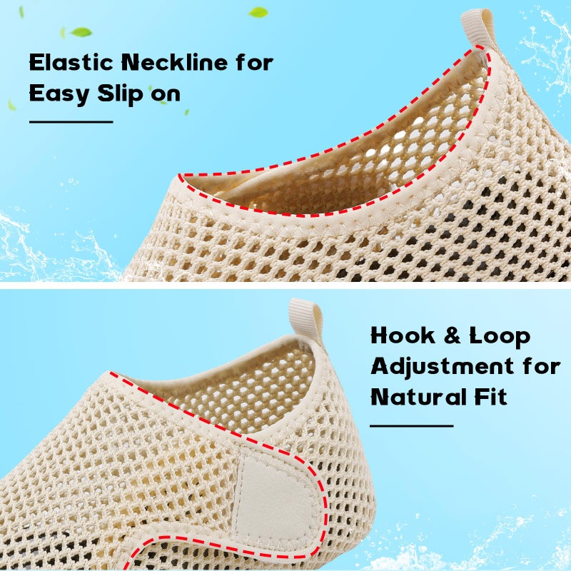 Scurtain Womens Water Shoes for Adult Youth Swim Beach Pool River Shoes Men Barefoot Sea Aqua Shoes for Women Summer Slip on Mesh Flats Rubber Size - Image 2
