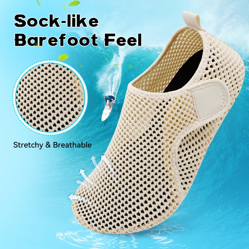 Scurtain Womens Water Shoes for Adult Youth Swim Beach Pool River Shoes Men Barefoot Sea Aqua Shoes for Women Summer Slip on Mesh Flats Rubber Size - Image 3