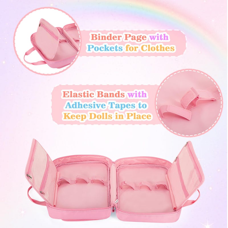 Graoso Carrying Case متوافق مع Barbie Doll (12 بوصة) حالة تخزين متوافقة مع باربي مع حزام مقبض الكثير - Image 4