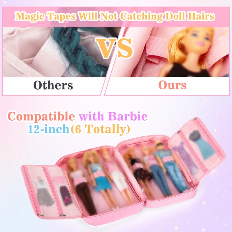 Graoso Carrying Case متوافق مع Barbie Doll (12 بوصة) حالة تخزين متوافقة مع باربي مع حزام مقبض الكثير - Image 3