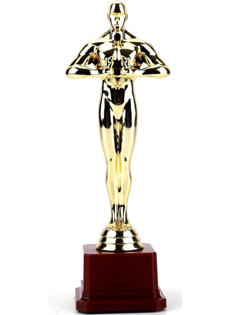 A classic gold award statuette with an elegant design and sturdy base - 24cm - perfect for parties, souvenirs, and school recognition - Image 1