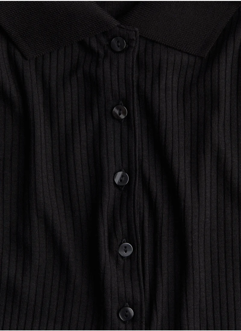 H&M Ribbed Polo Shirt